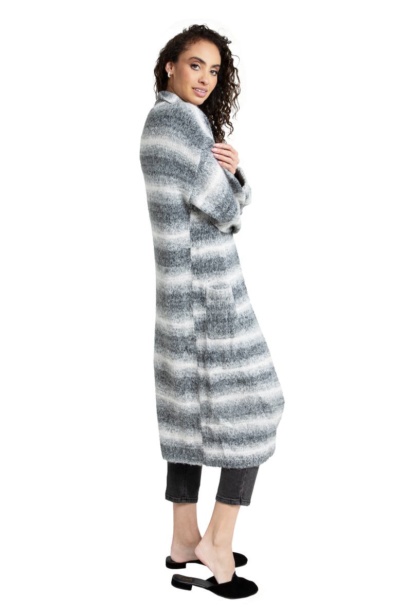 SAACHI Horizontal Stripe Longline Cardigan, Alternate, color, Grey