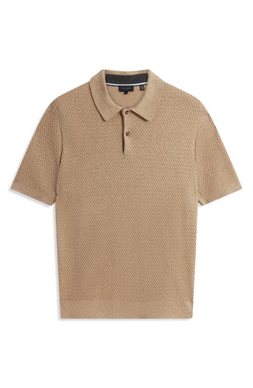 Ted Baker Janko Textured Polo In Brown