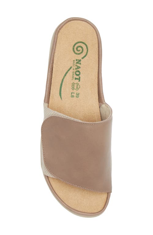 Naot Women's Ipo Slide Sandal In Soft Stone/beige Lizard Leather In Stone Leather/beige Lizard