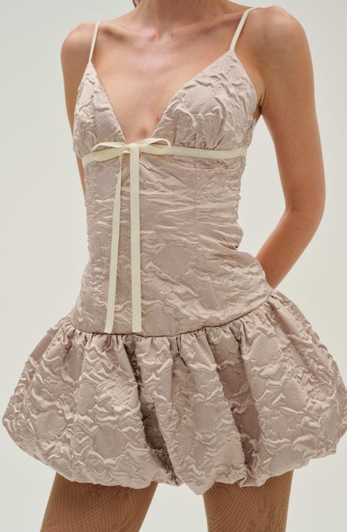 For Love & Lemons Flower Satin Mini Dress-rose In Pink Floral