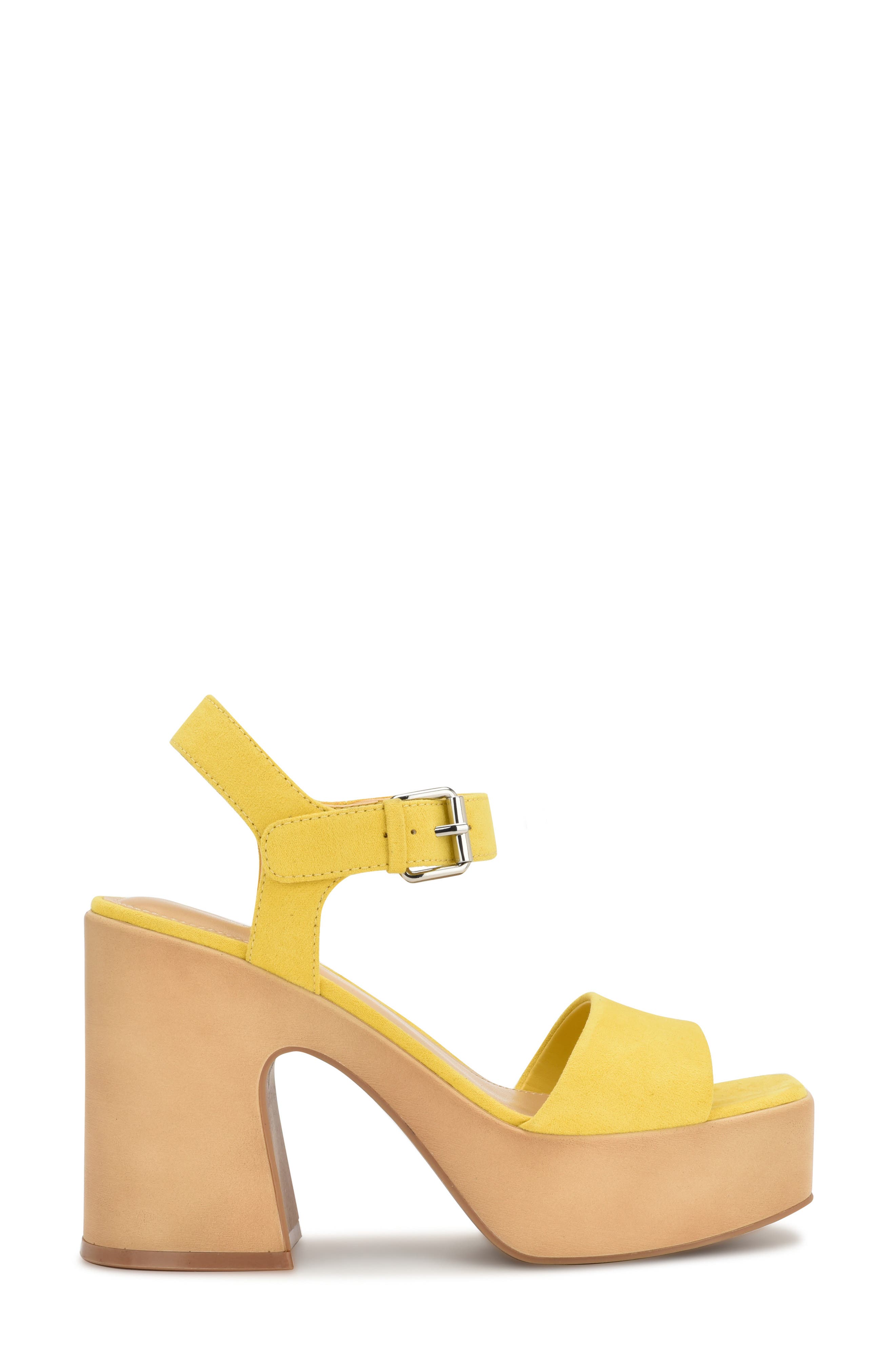 Nine West Open It Platform Heeled Sandal, Alternate, color, Yellow