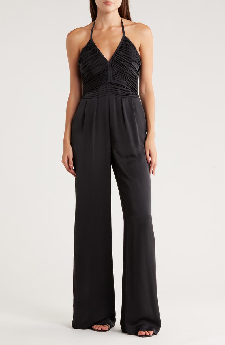 Ramy Brook Maddy Cutout Halter Jumpsuit, Main, color, Black
