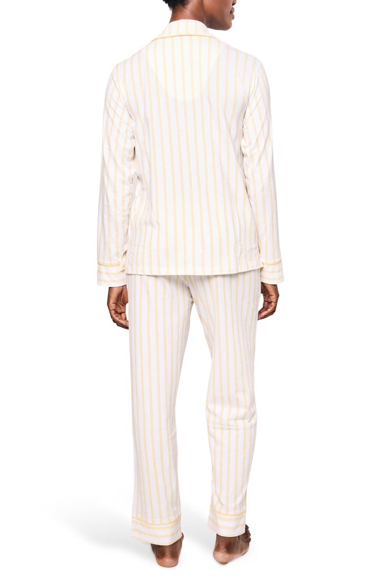 Petite Plume Sunny Stripe Pima Cotton Pajamas, Alternate, color, Yellow