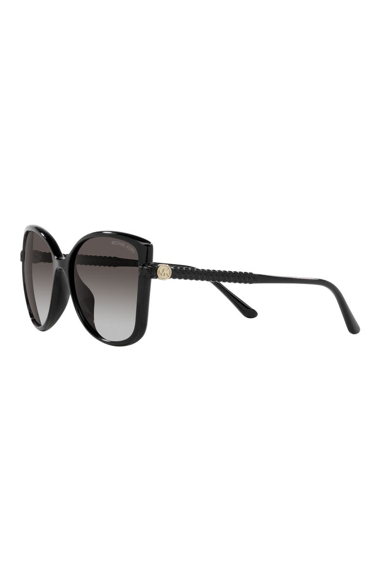 Malta 57mm Gradient Butterfly Sunglasses, Alternate, color, BLACK