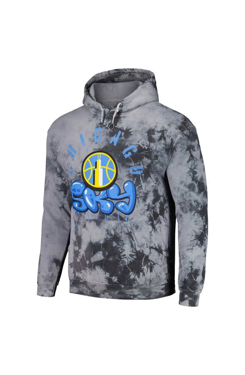 Stadium Essentials Unisex Stadium Essentials Charcoal Chicago Sky Street Art Dark Crystal Tie-Dye Washed Pullover Hoodie, Alternate, color, 