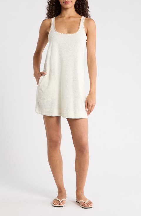 Whipstitch Detail French Terry Shift Dress