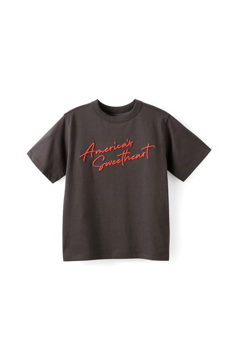 Kid's Poppy Oversize Graphic Print Tee