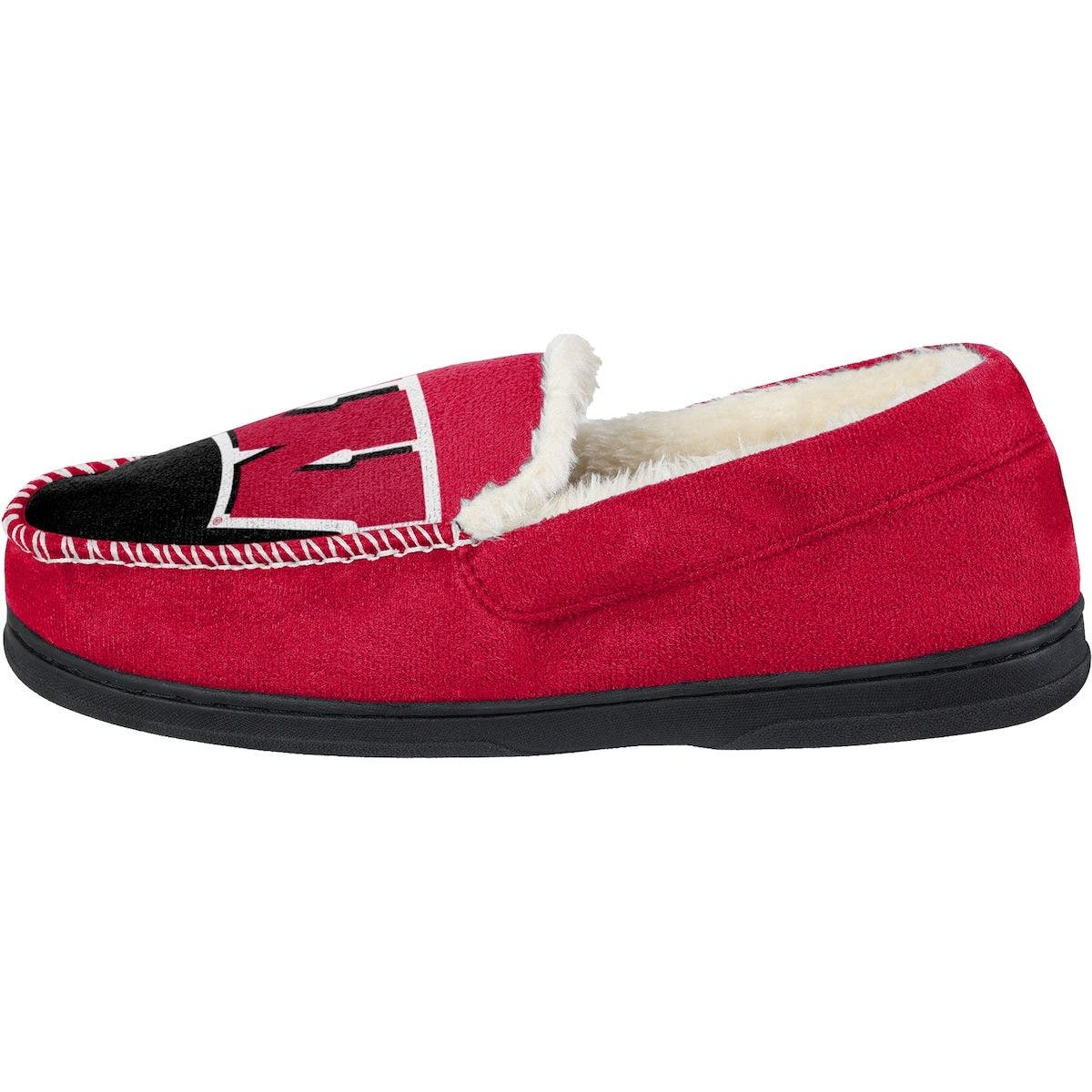 FOCO Men's FOCO Wisconsin Badgers Colorblock Moccasin Slippers, Alternate, color, 