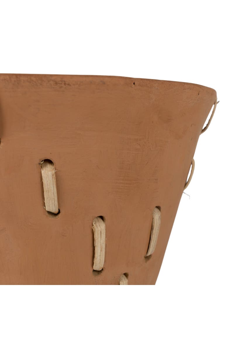 Diamond Weave Terracotta & Cane Planter, Alternate, color, Orange