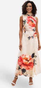 Yumi Flower High Neck Maxi Dress