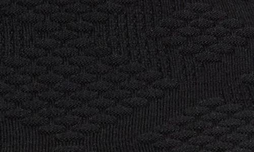 Nic + Zoe Nic+zoe Diamond Stitch Funnel Neck Sweater In Black