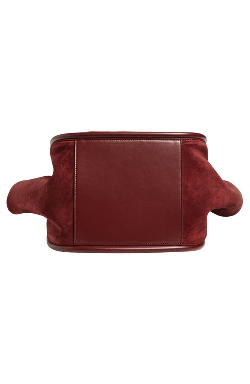 Proenza Schouler Large Ruched Suede Tote In Burgundy