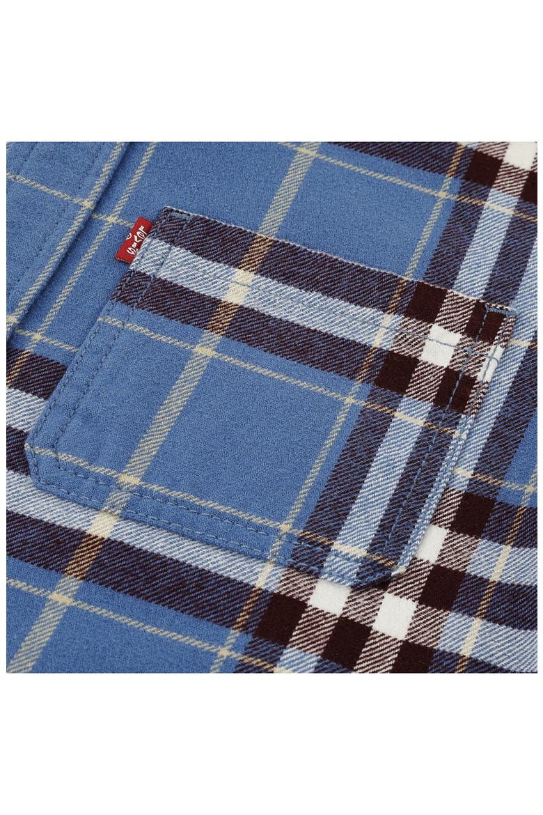 Kids' Hooded Plaid Flannel Shirt, Alternate, color, MOONLIGHT BLUE