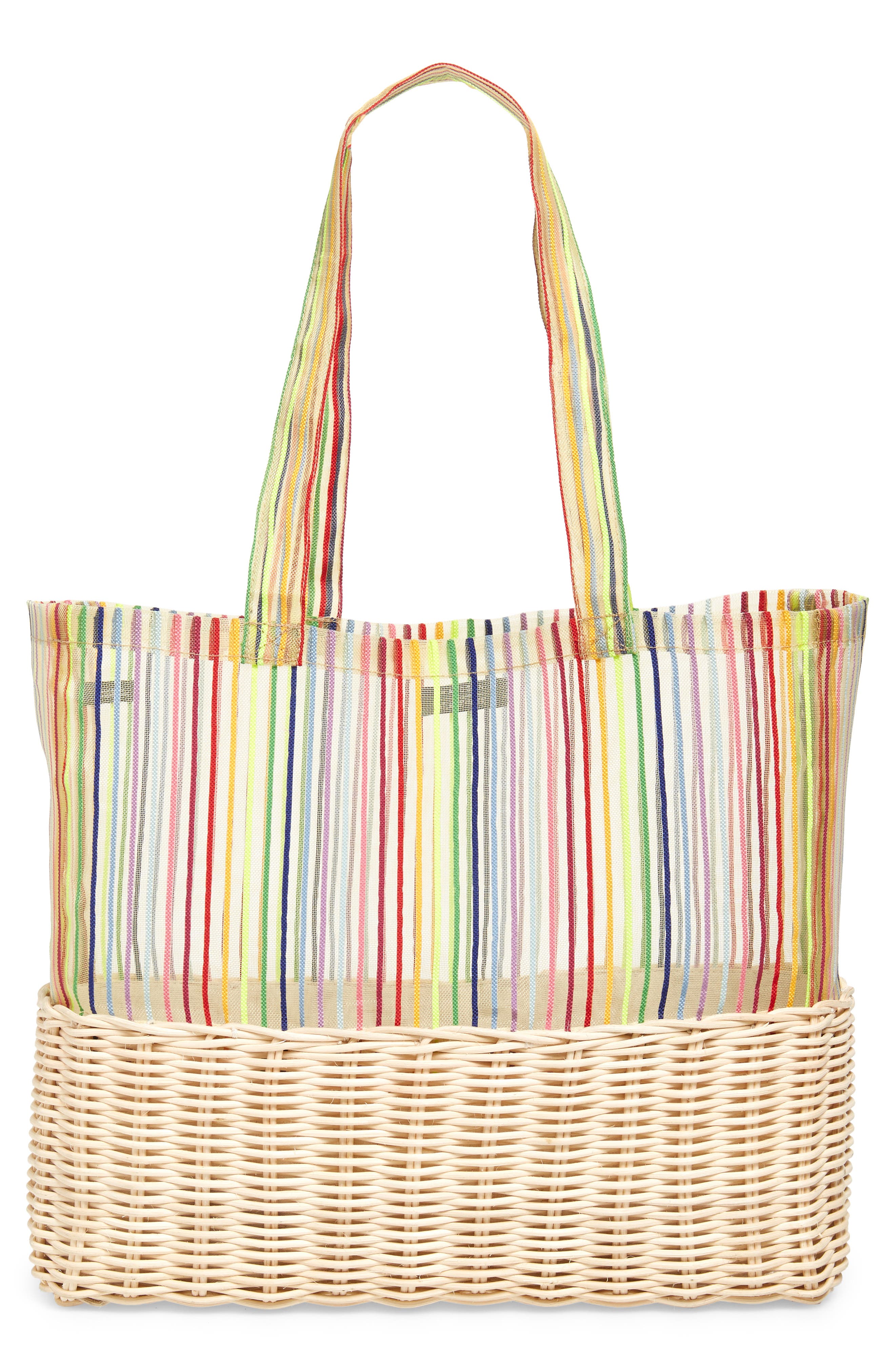 Halogen<sup>®</sup> x Atlantic-Pacific Wicker & Mesh Tote, Main, color, 
