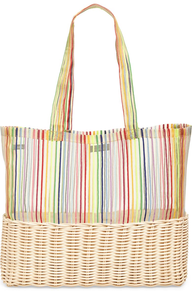 Halogen<sup>®</sup> x Atlantic-Pacific Wicker & Mesh Tote, Main, color,