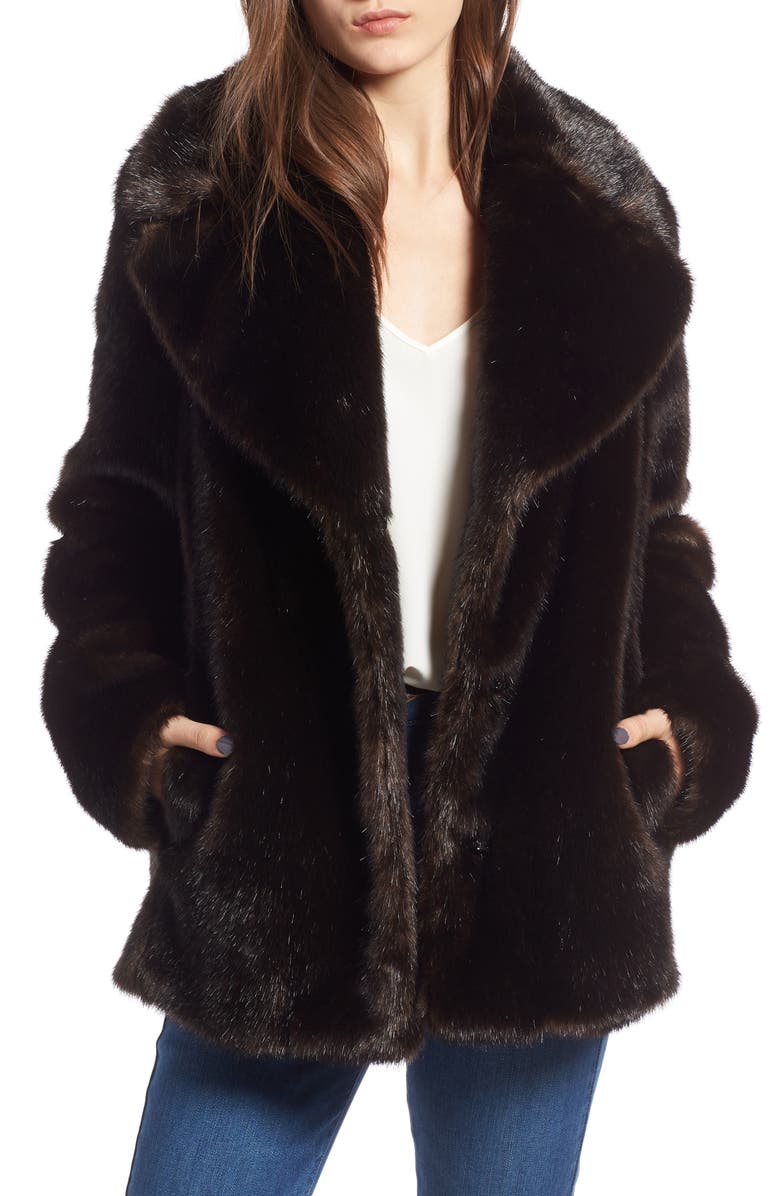 KENDALL + KYLIE Faux Fur Jacket, Main, color,