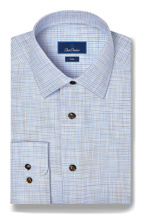 Trim Fit Check Pima Cotton Dress Shirt