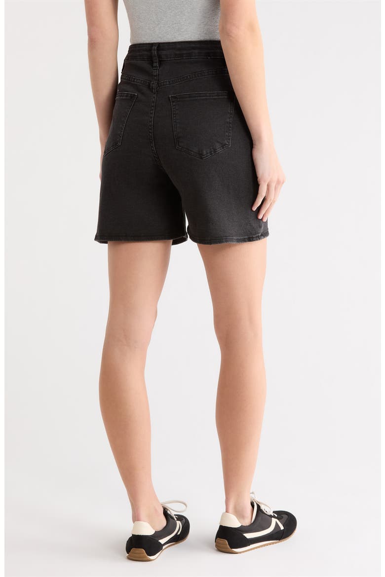 Cross Waist Bermuda Shorts, Alternate, color, WASHED BLACK