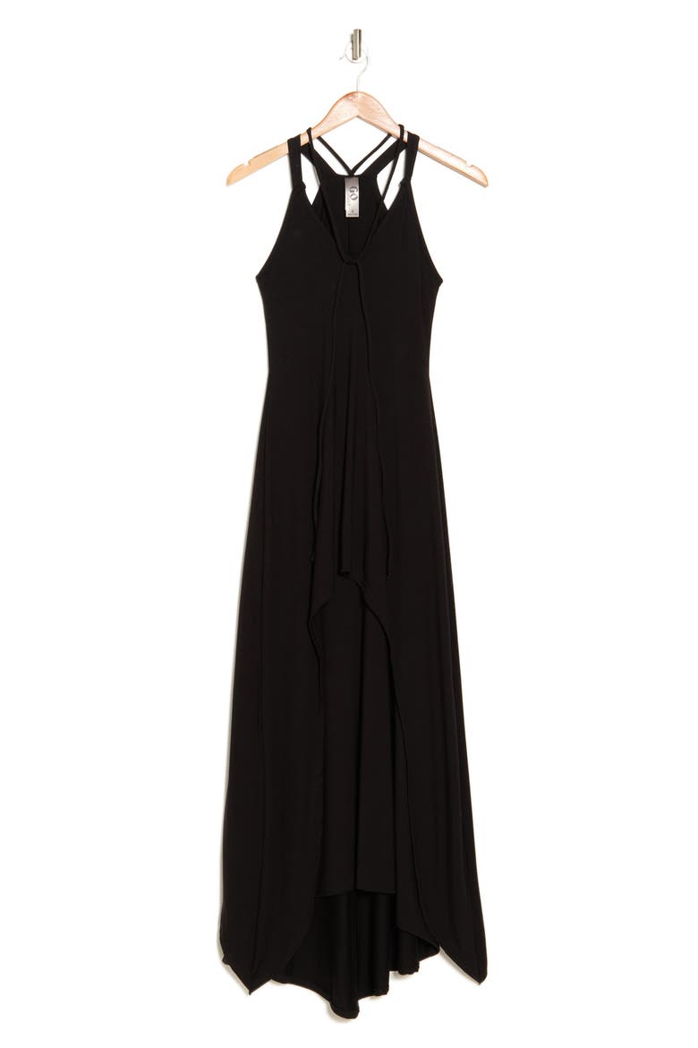 Choker Neck Midi Sundress, Alternate, color, BLACK1