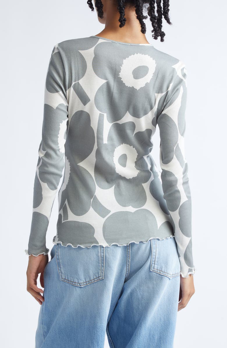 Marimekko Floraali Unikko Rib Top, Alternate, color, Grey Off White