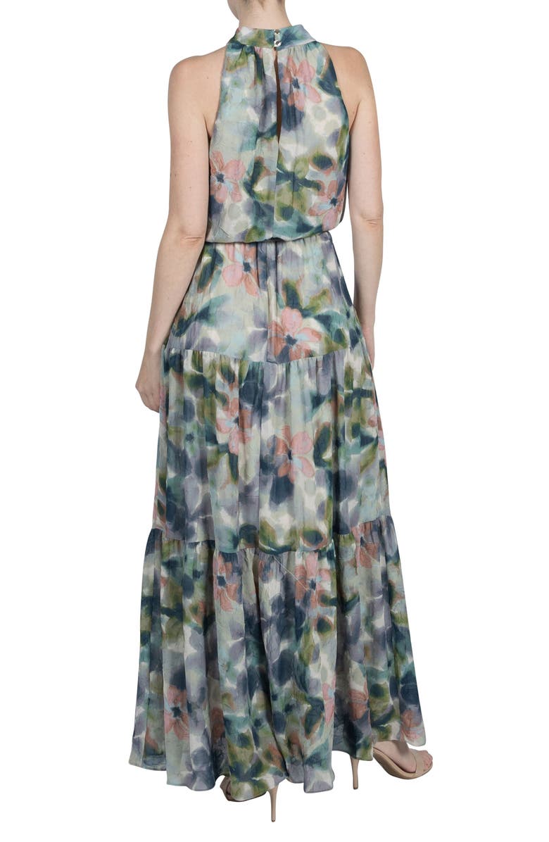 Julia Jordan Watercolor Floral Crinkle Maxi Dress, Alternate, color,