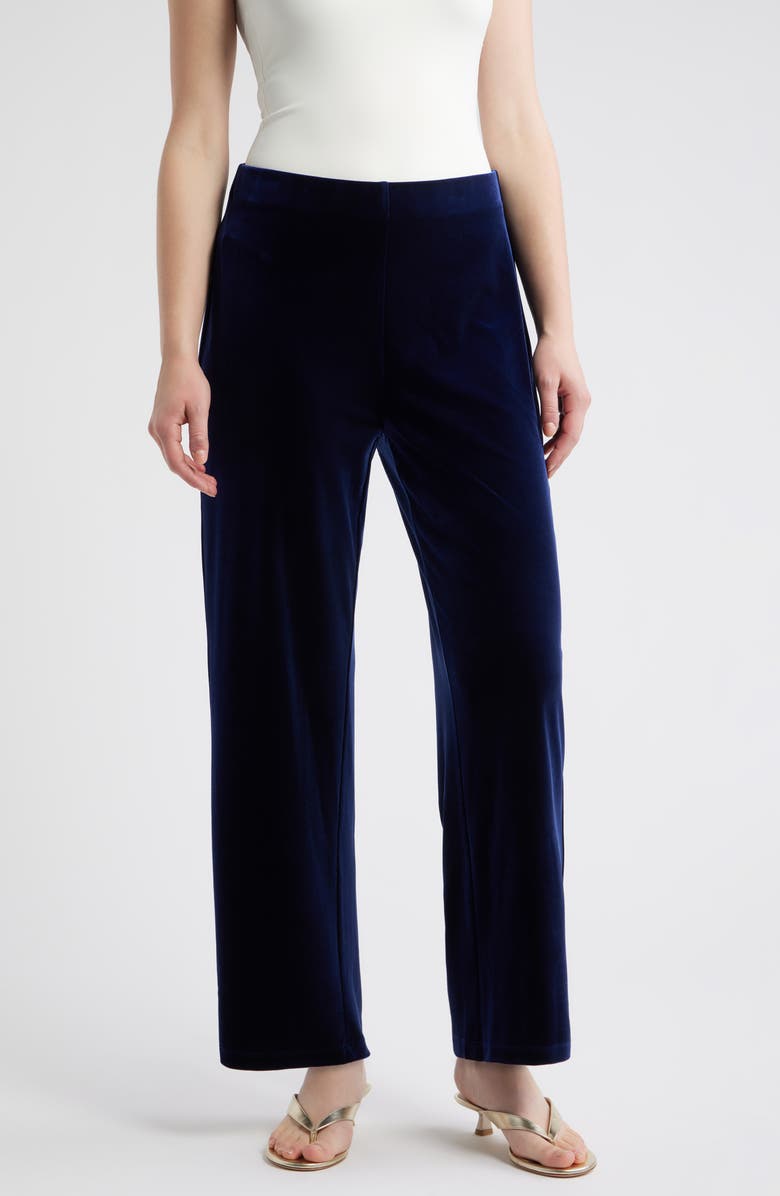 AK ANNE KLEIN High Waist Pull-On Wide Leg Pants, Main, color, Admiral Blue