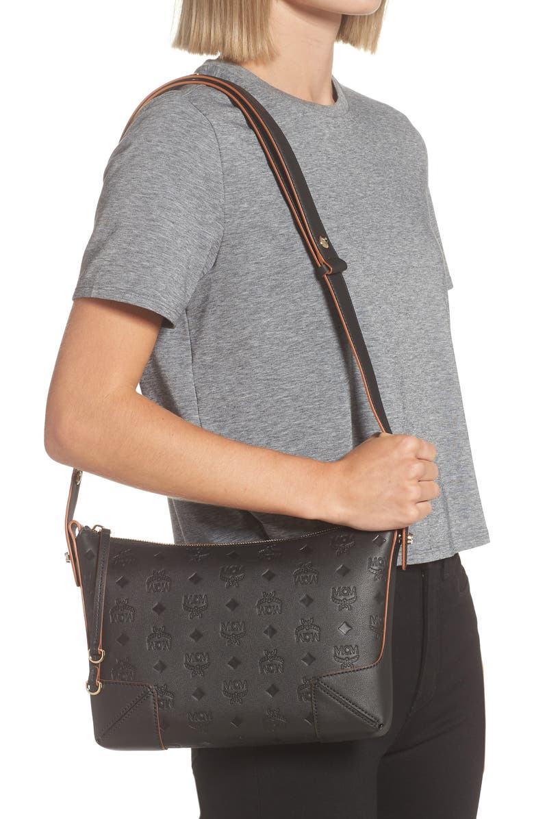 MCM Medium Klara Visetos Leather Shoulder Bag, Alternate, color,