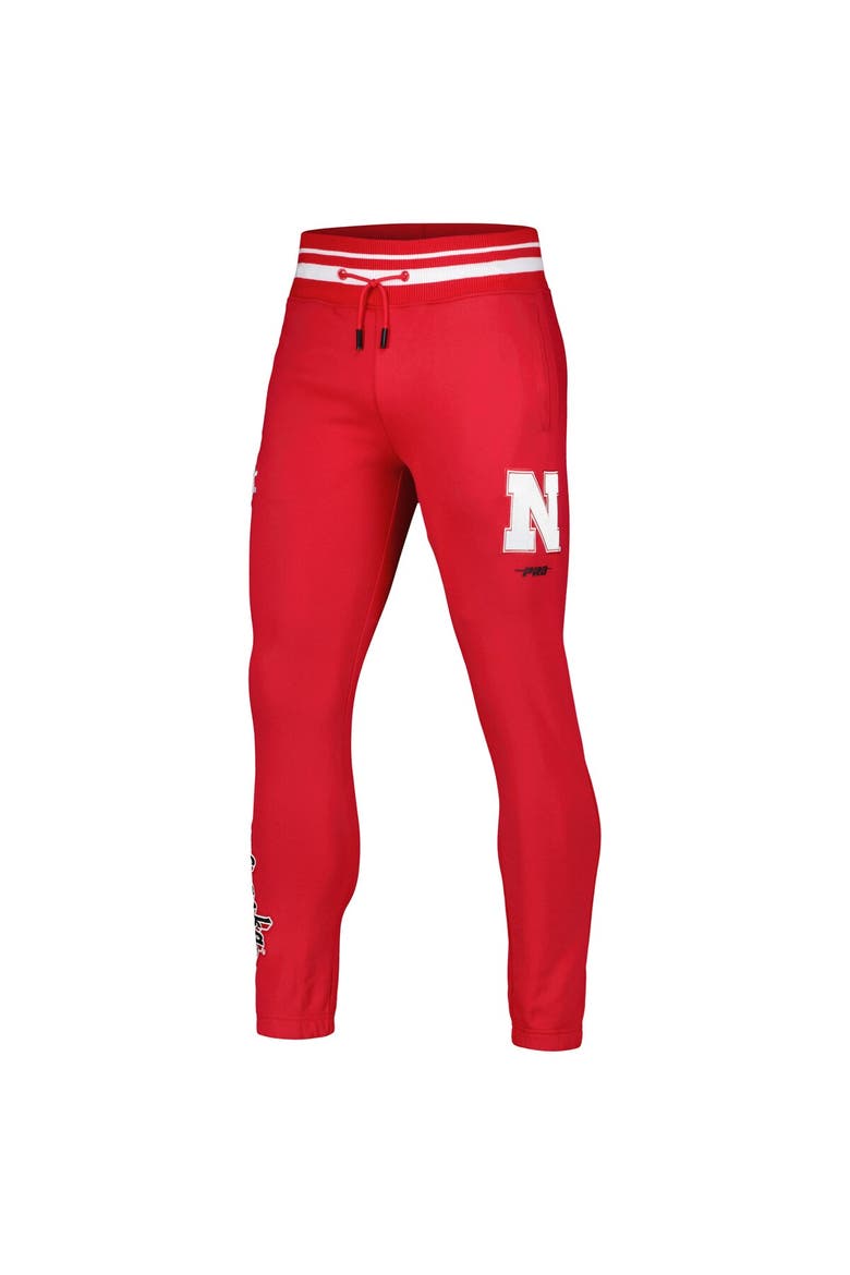 Men's Pro Standard Scarlet Nebraska Huskers Script Tail Fleece Sweatpants, Alternate, color, Scarlet