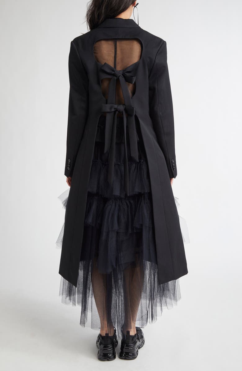 Simone Rocha Cutout Bow Detail Worsted Coat, Alternate, color, 