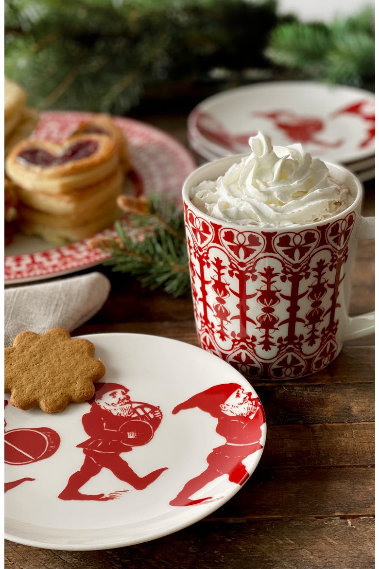 Casablanca Crimson Mug - Porcelain - Set 4, Alternate, color, RED