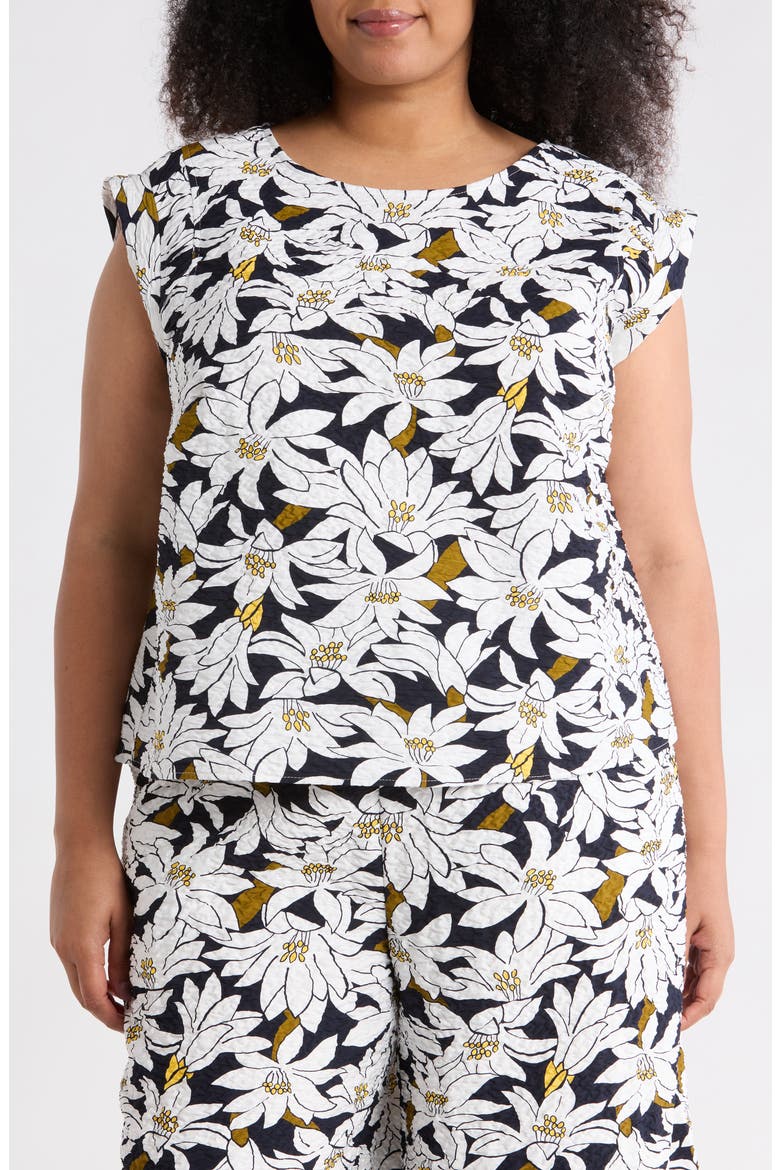 Crinkle Top, Main, color, NAVY/ IVORY LILY