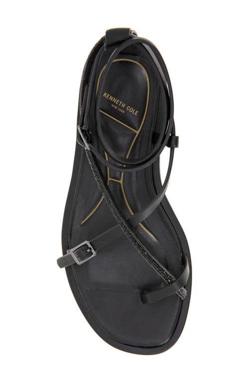 Kenneth Cole Paros Ankle Strap Sandal In Black Leather