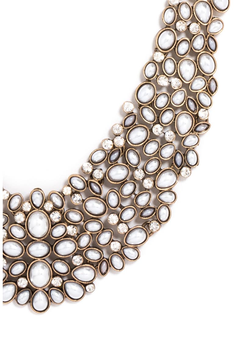 Kew Crystal Collar Necklace, Alternate, color, PEARL/ GOLD