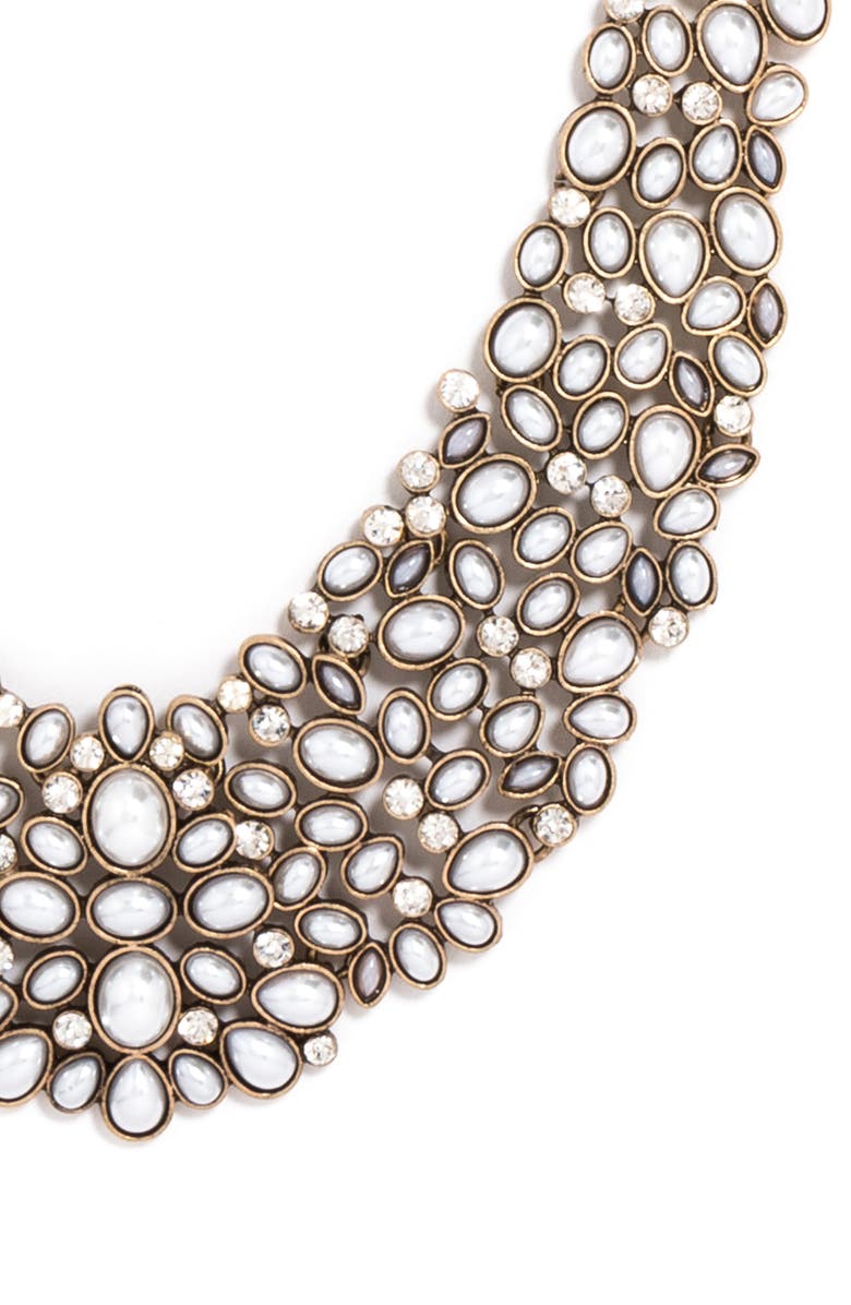 BaubleBar 'Kew' Crystal Collar Necklace, Alternate, color, Pearl/ Gold