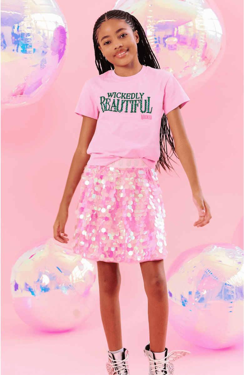 Lola + The Boys Glinda Sparkle Skirt, Alternate, color, Pink