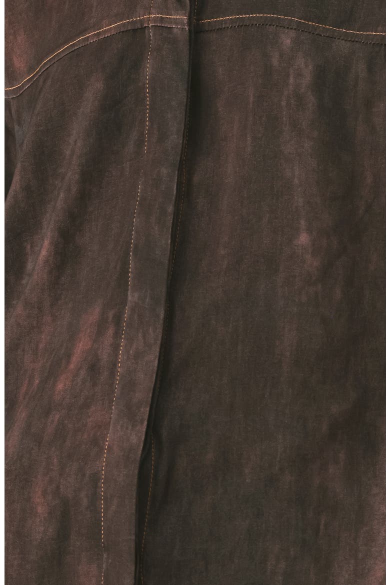 Washed Button-Down Shirt, Alternate, color, DARK BROWN
