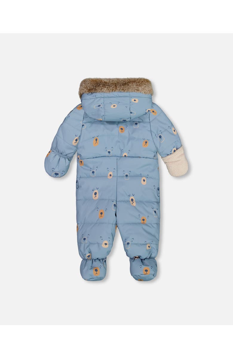 Deux par Deux Baby Boy's One Piece Baby Snowsuit Blue Bears Designed For Car Seat, Alternate, color,