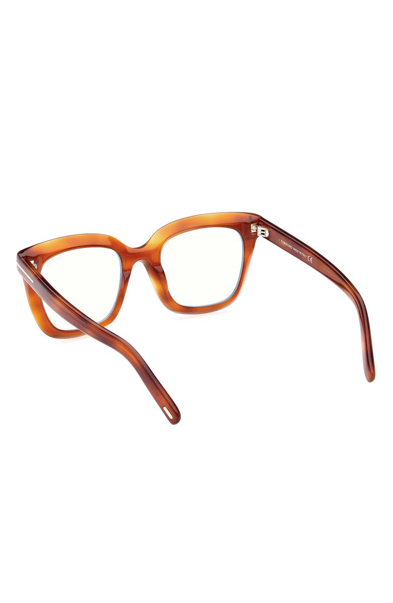 TOM FORD 51mm Square Blue Light Blocking Glasses, Alternate, color, 