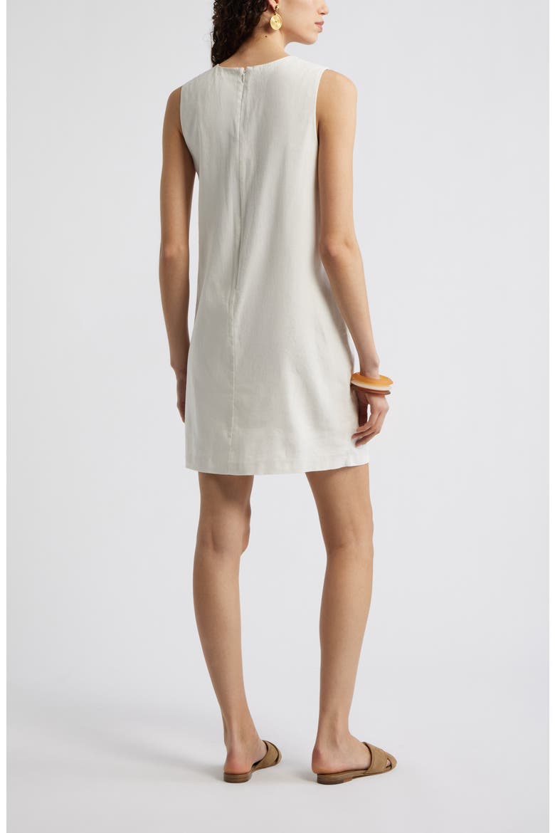 Sleeveless Linen Blend Minidress, Alternate, color, IVORY TOFU