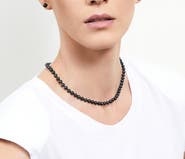 The Pearl Source 6.5-7.0mm Japanese Akoya Black Choker Length Pearl Necklace - AA+ Quality