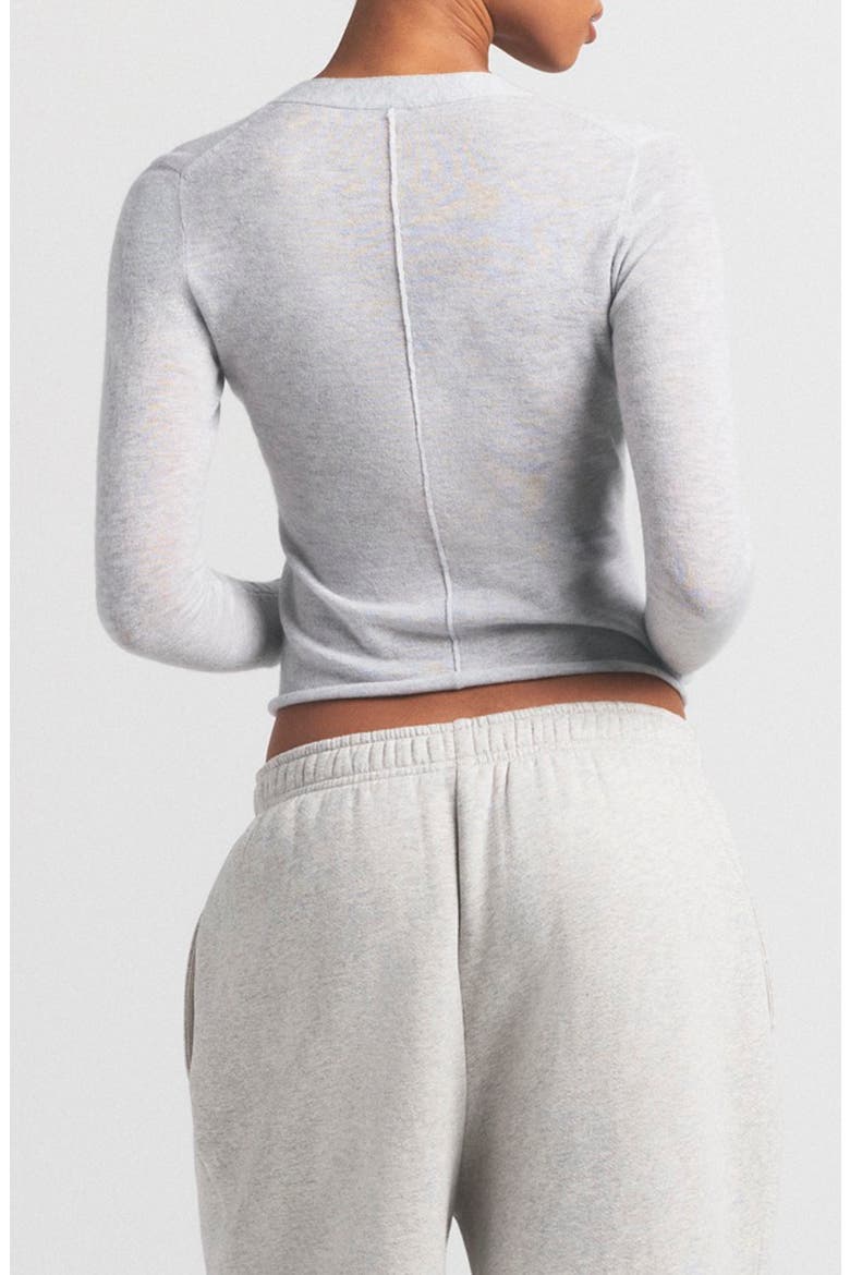 Featherweight Cashmere Cardigan, Alternate, color, LIGHT HEATHER GREY