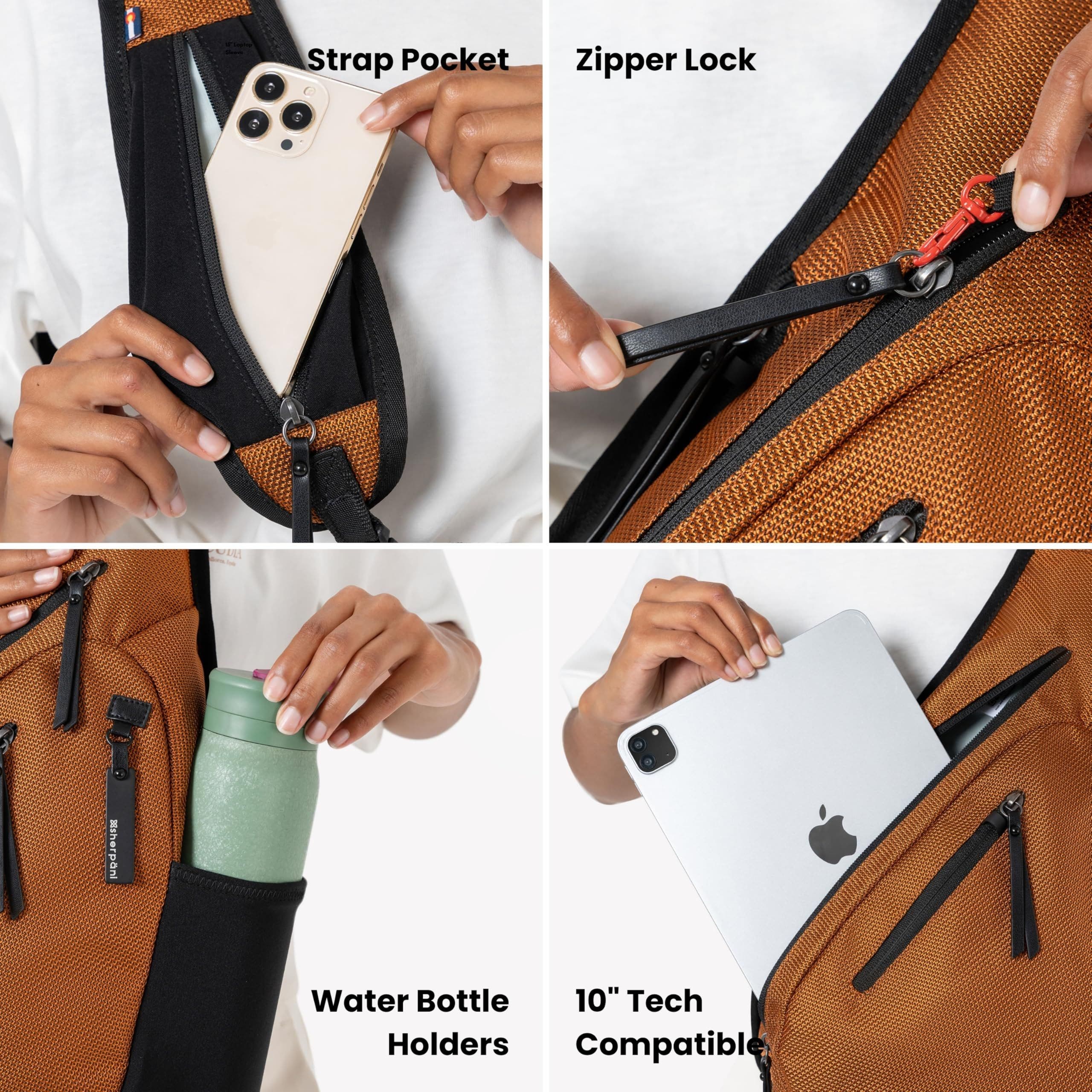 Sherpani Esprit Anti Theft RFID Protection Sling Bag, Fits 10'' Tablet, Sakura, Alternate, color, Granite