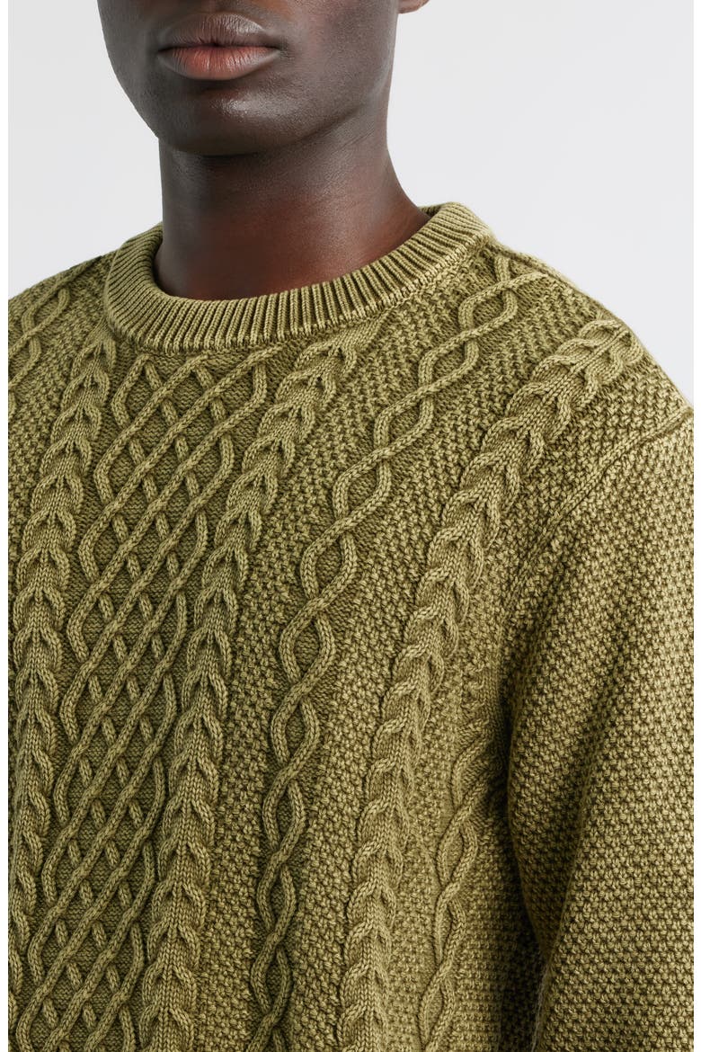 Big Sur Mixed Stitch Sweater, Alternate, color, MOSS