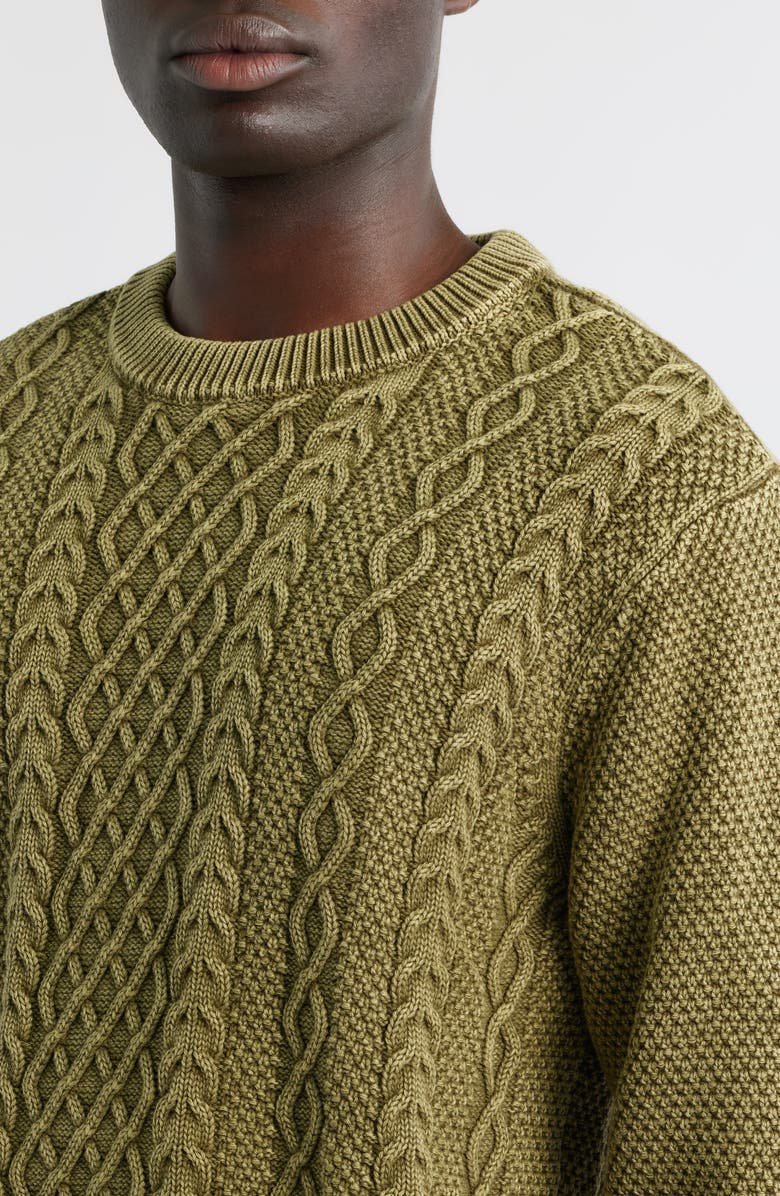 DARK SEAS Big Sur Mixed Stitch Sweater, Alternate, color, Moss