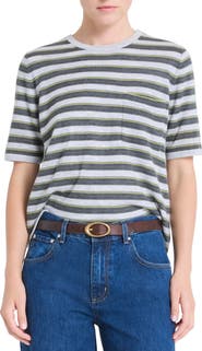 TWP Stripe Cashmere Pocket T-Shirt