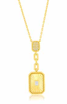 SIMONA Cubic Zirconia Rectangle Pendant Y-Necklace