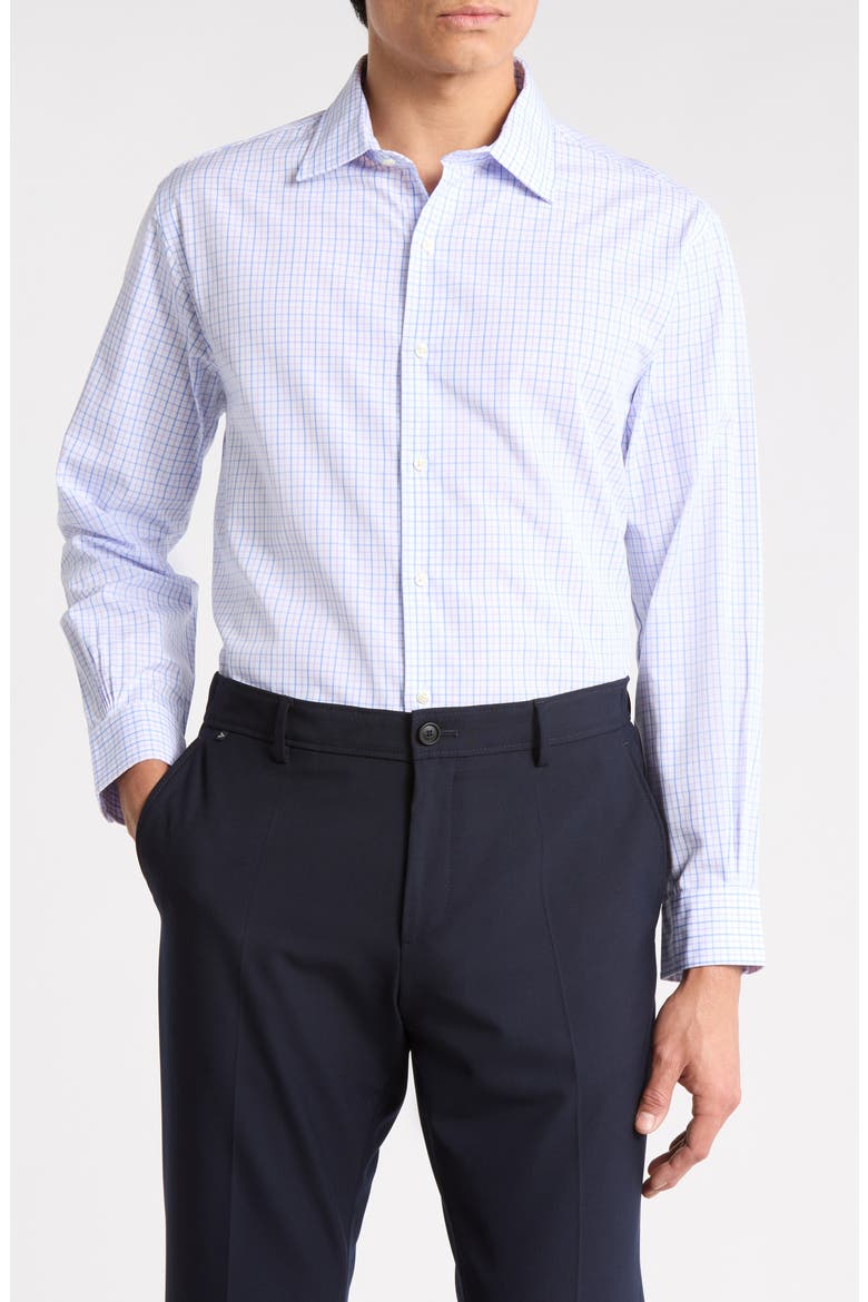 Regular Fit Plaid Cotton Dress Shirt, Main, color, LIGHT PASTEL PURPLE