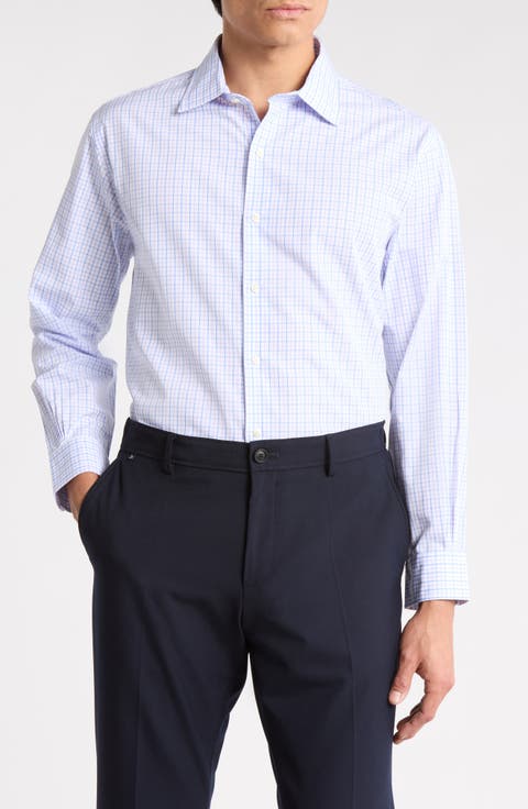 Regular Fit Plaid Cotton Dress Shirt