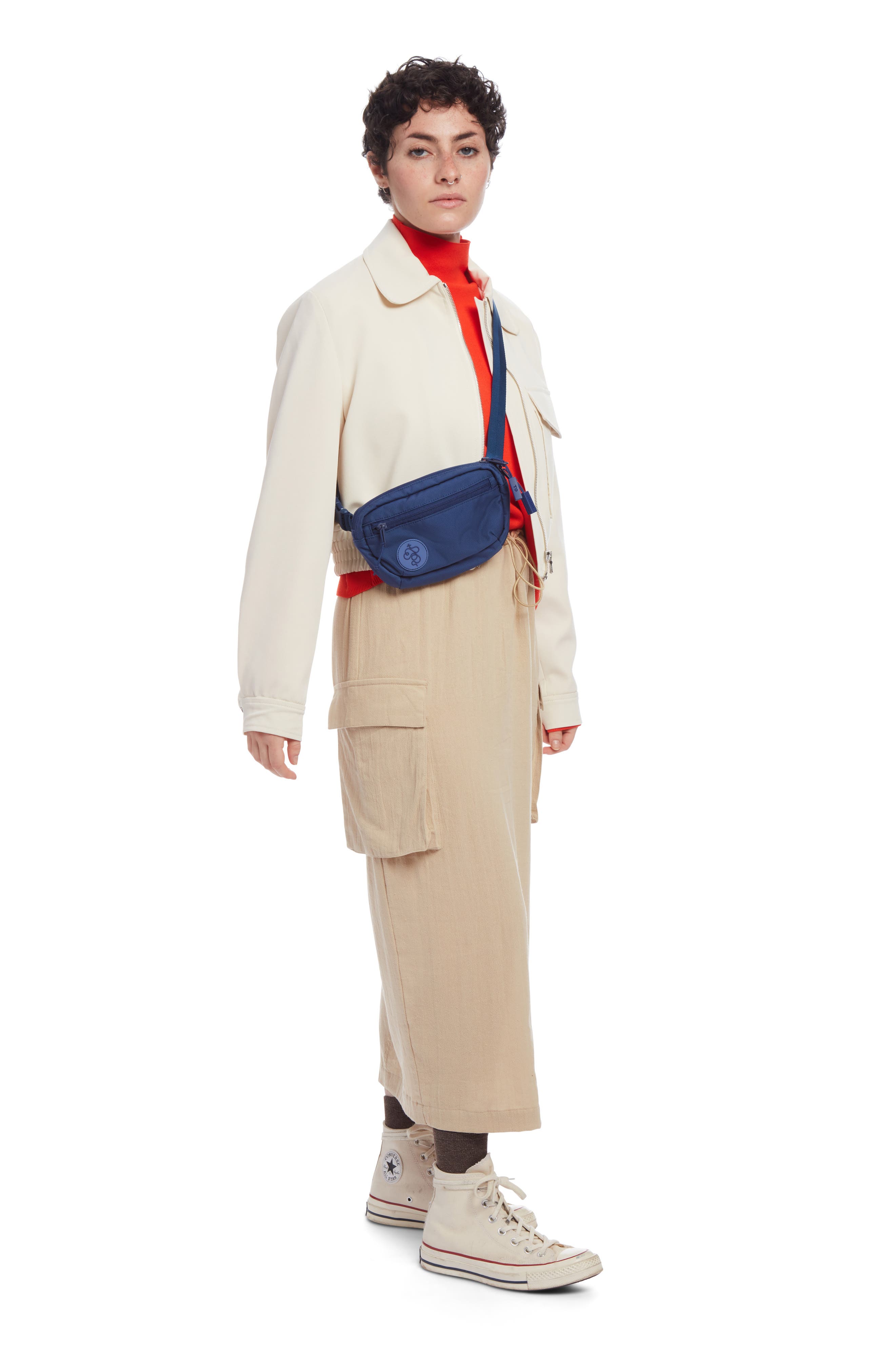 Core Water Resistant Nylon Mini Belt Bag, Alternate, color, NAVY