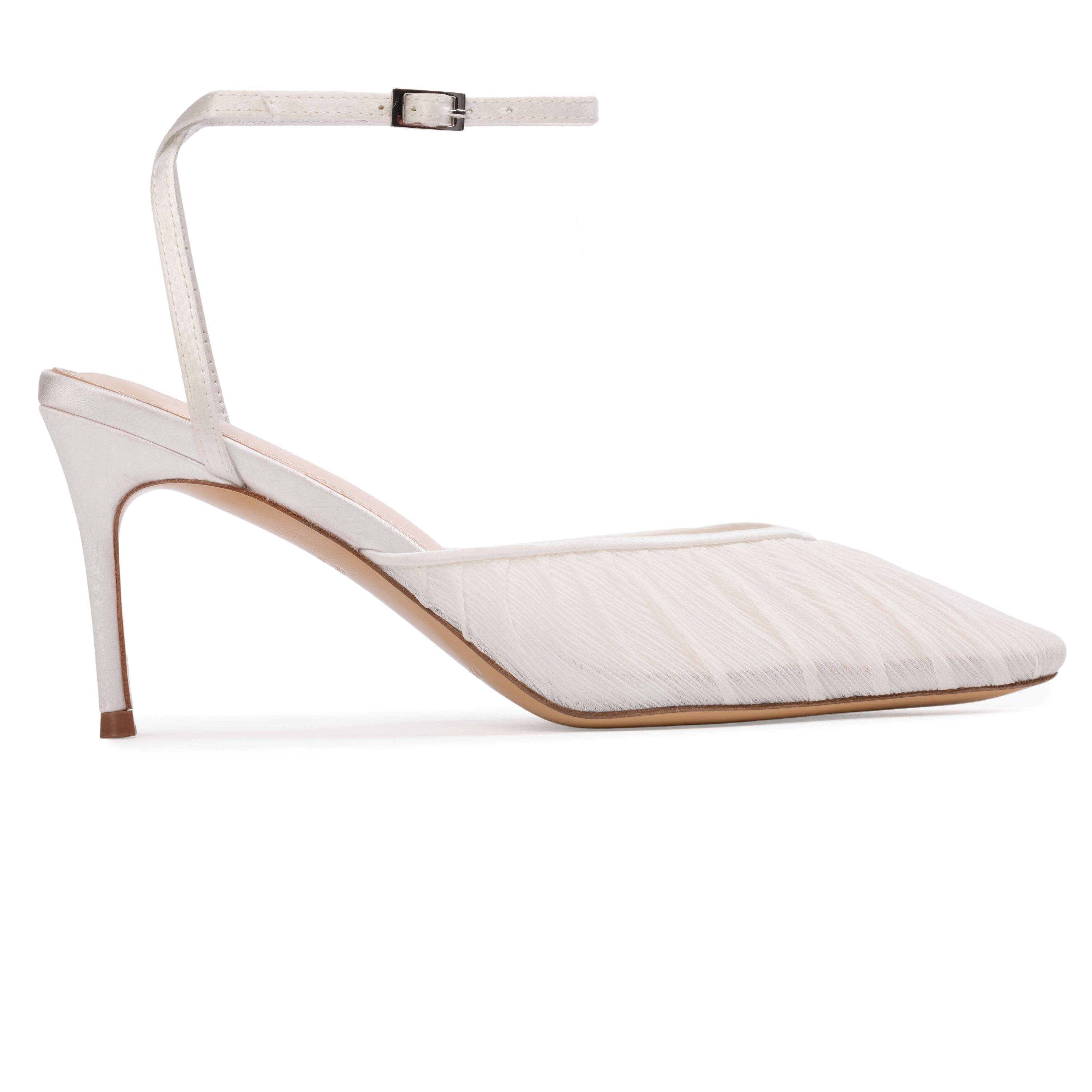 BLACK SUEDE STUDIO Melody 80 Pump, Main, color, White Tulle